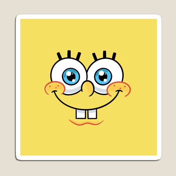 Spongebob human face Meme Sticker Magnet for Sale by desigbyZEE