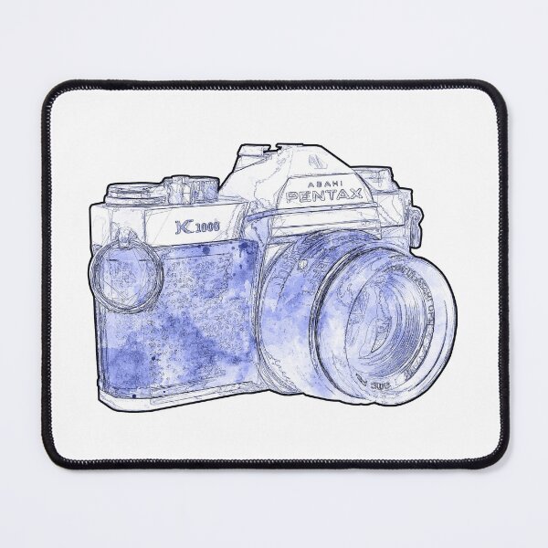 Item preview, Vintage Pentax K1000 35mm Camera Cyanotype Sketch designed and sold by Retro Art Factory.