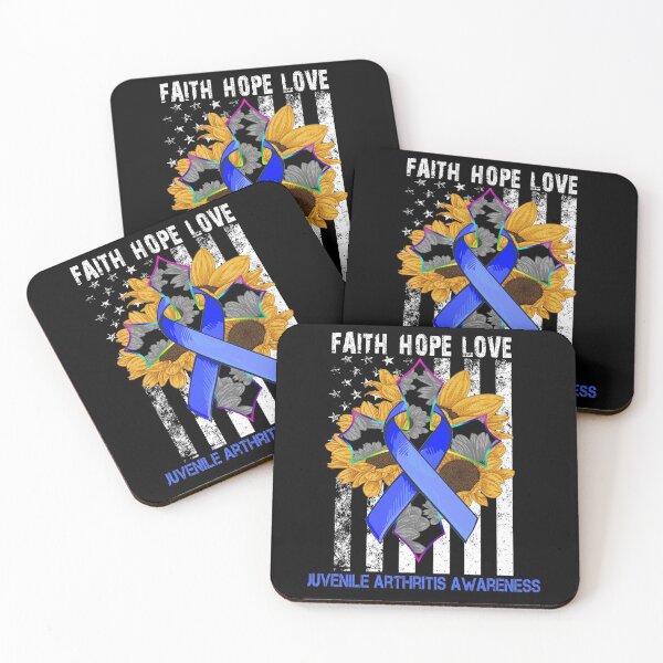 Item preview, Sunflower Faith Hope Love Cross and Flag Juvenile Arthritis Awareness designed and sold by largellie.