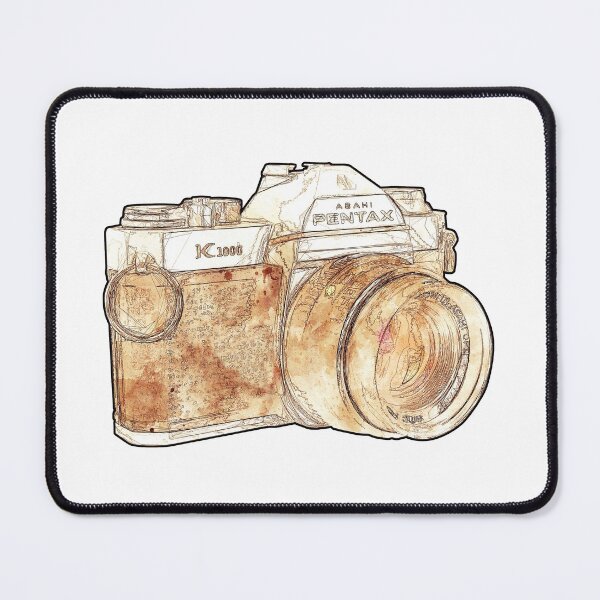 Item preview, Vintage Pentax K1000 35mm Camera Sepia Sketch designed and sold by Retro Art Factory.