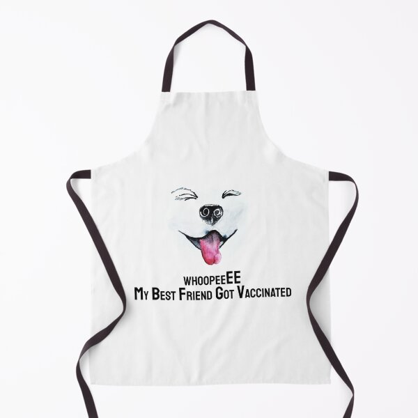 Item preview, cute Samoyed puppy happy about vaccine designed and sold by Saba-Red-Ideas.
