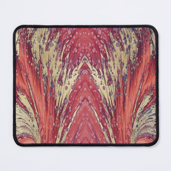 Item preview, Symmetrical Ink Art in Garnet and Gold  designed and sold by WisdomInspired.