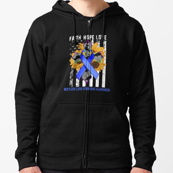Item preview, Sunflower Faith Hope Love Cross and Flag Restless Legs Syndrome Awareness designed and sold by largellie.