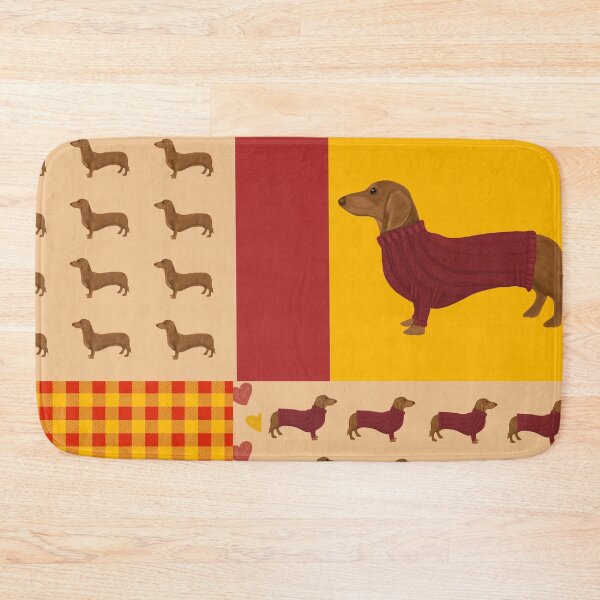 Item preview, Dachshund Patchwork Pattern - Red and Yellow designed and sold by Kittys-Art.