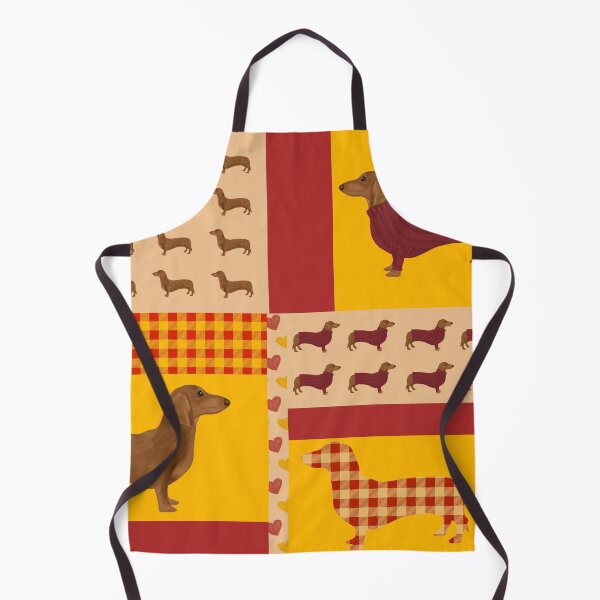 Item preview, Dachshund Patchwork Pattern - Red and Yellow designed and sold by Kittys-Art.