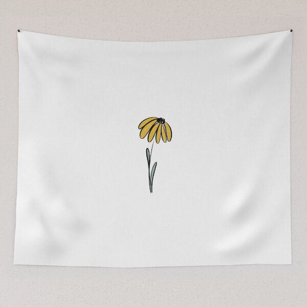 Item preview, yellow flower line art designed and sold by emmaleighhowie.