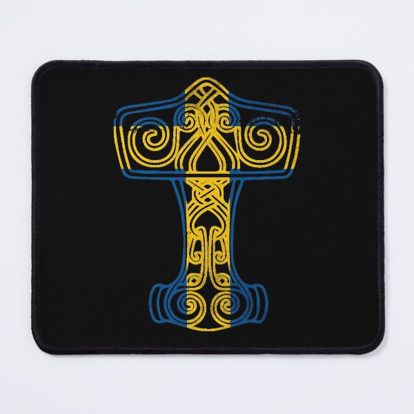Item preview, Swedish flag & Thor's hammer designed and sold by Mila1946.