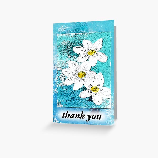 Thank you with White Daisies Greeting Card