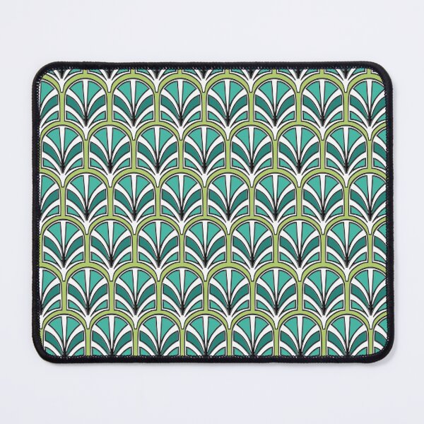 Item preview, Art Deco Palm Theme in Green and White - Seamless Pattern designed and sold by Retro Art Factory.