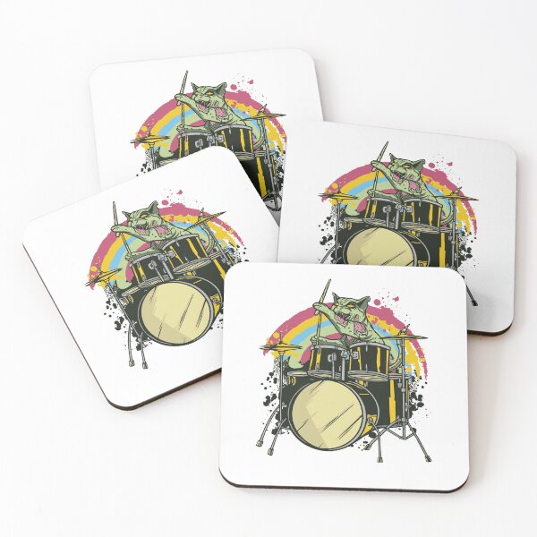 Item preview, Cat Zombie drummer rock band  designed and sold by TRIBExSPACE.