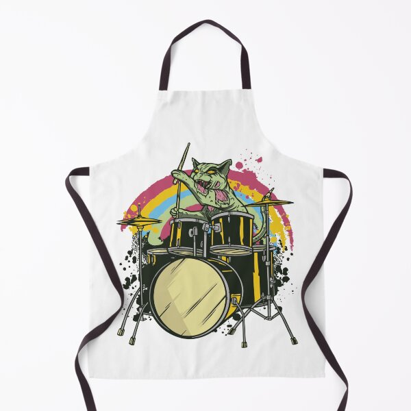 Item preview, Cat Zombie drummer rock band  designed and sold by TRIBExSPACE.