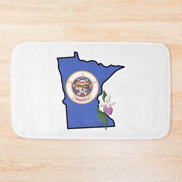 Item preview, State of Minnesota Flag with State Flower Showy Lady’s Slipper designed and sold by Gsallicat.