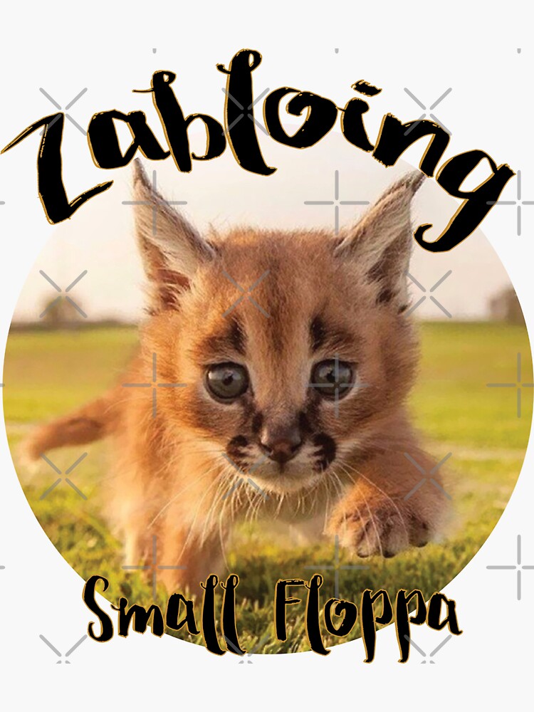 Zabloing Cat Meme - Zabloing Floppa Cat - Sticker