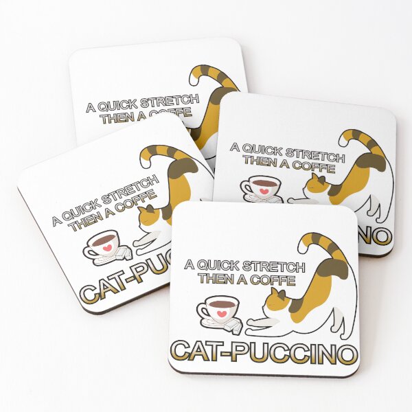 Item preview, catpuccino funny stretching cat coffe lovers gifts designed and sold by Havic  Tees.