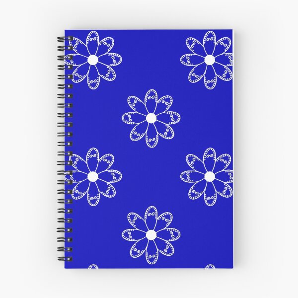 Item preview, Patrón de flores bordado (blanco sobre azul) designed and sold by Encie-Designs.