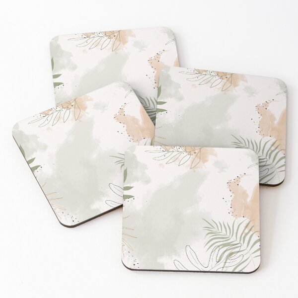 Item preview, Beige leafy watercolor background vector designed and sold by sirineab.