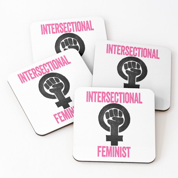 Item preview, Intersectional Feminist - Feminism Quote, Graffiti Art, Pink, Black and White designed and sold by CoolArtGeek.