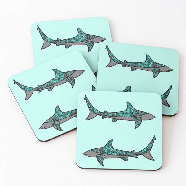 Item preview, Turquoise Patterned Shark designed and sold by Scuba-Div3r.