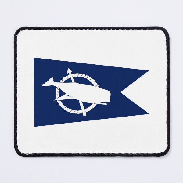Item preview, Classic Blue and White Nantucket Island White Sperm Whale Burgee Flag Pennant designed and sold by podartist.