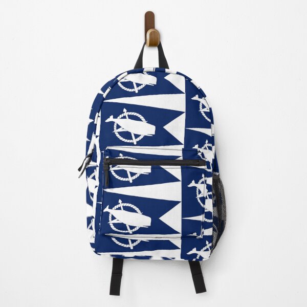 Item preview, Classic Blue and White Nantucket Island White Sperm Whale Burgee Flag Pennant designed and sold by podartist.