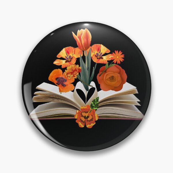 Item preview, Orange Flowers With Open Book Pages Designs designed and sold by EarthArtDesigns.