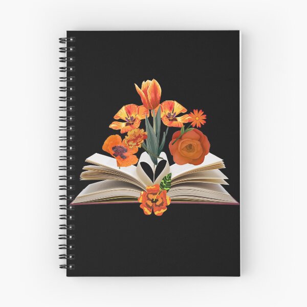 Item preview, Orange Flowers With Open Book Pages Designs designed and sold by EarthArtDesigns.