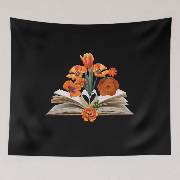 Item preview, Orange Flowers With Open Book Pages Designs designed and sold by EarthArtDesigns.