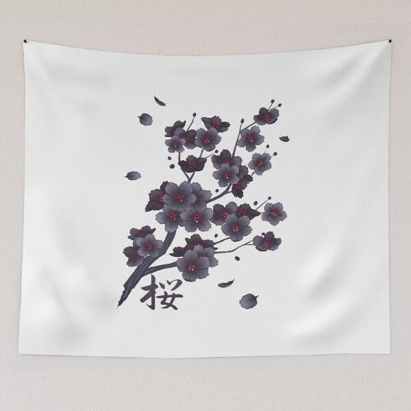 Item preview, Falling Black Sakura Cherry Blossom designed and sold by arterialmotive.