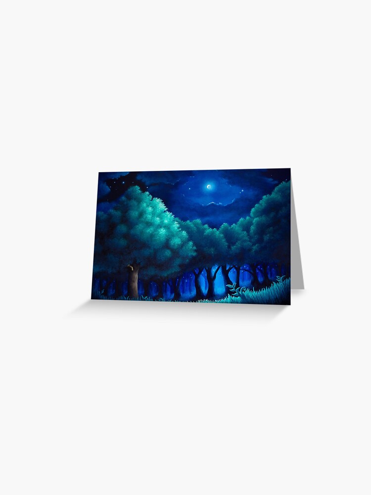 Viridian Forest Greeting Card By Malmakes Redbubble