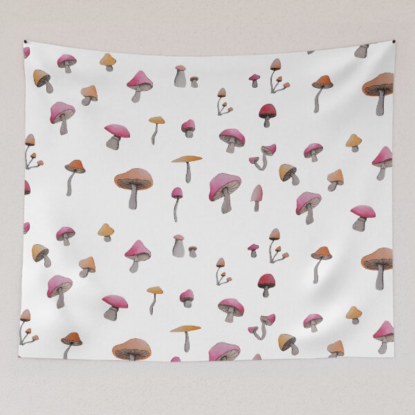 Item preview, simple red and orange mushroom pattern designed and sold by -Lily-Anne-.