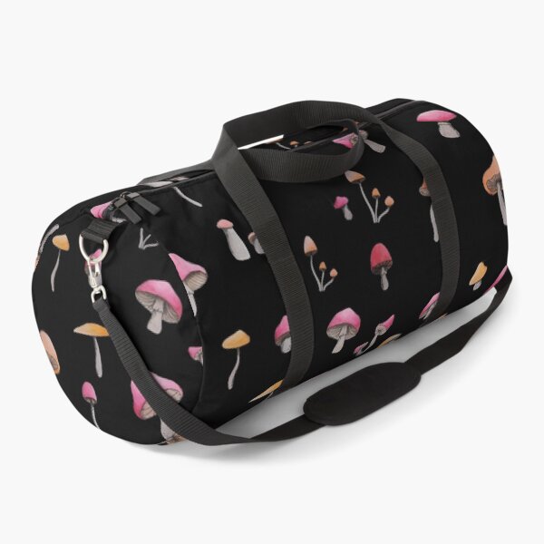 Item preview, simple red and orange mushroom pattern (black background) designed and sold by -Lily-Anne-.