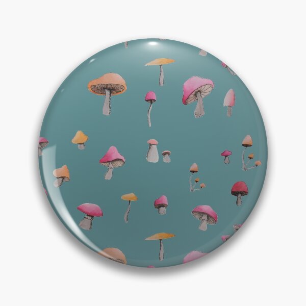 Item preview, simple red and orange mushroom pattern (blue background) designed and sold by -Lily-Anne-.