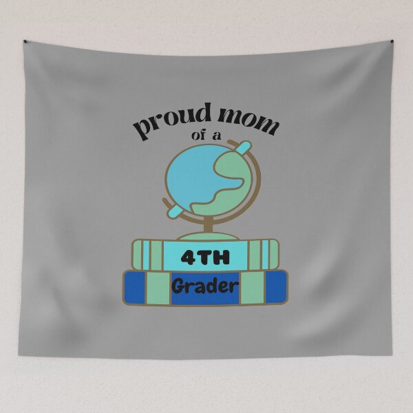 Item preview, proud mom of a 4th grader, globe graphic designed and sold by Jessi-Sketches.