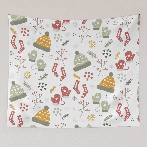 Item preview, Christmas Winter Hats Floral in muted Fall Colors designed and sold by KathrinLegg.