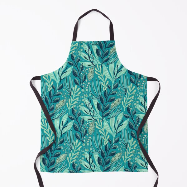 Item preview, Turquoise and Navy Leaf Pattern designed and sold by ChelleCreate.
