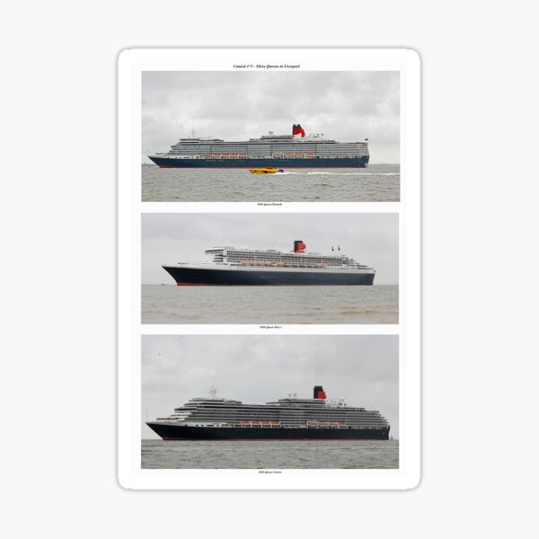 Cunard 175 - Three Queens at Sea Sticker