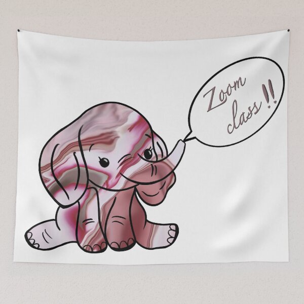 Item preview, Zoom class - cute abstract elephant painting  designed and sold by Mirandum.