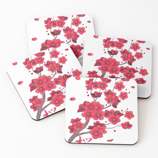 Item preview, Falling Red Sakura Cherry Blossom petals designed and sold by arterialmotive.