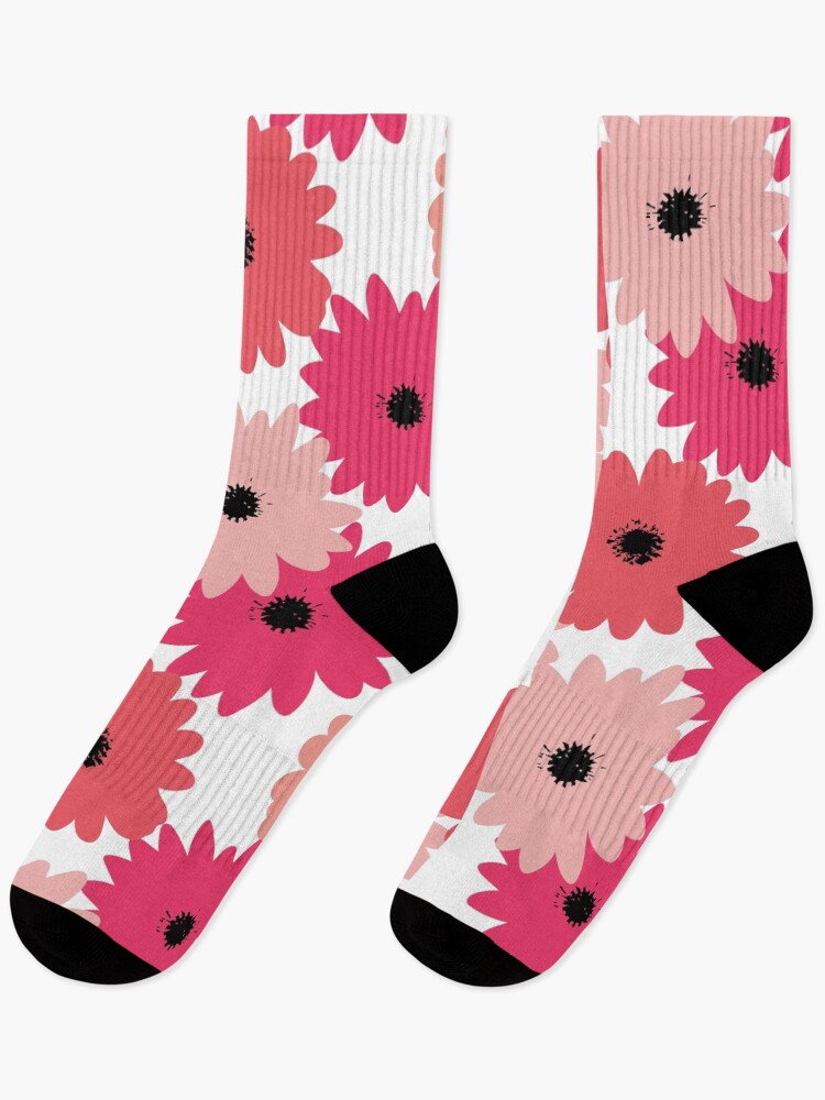 Thumbnail 1 of 5, Socks, Pretty Flower Drawing Design  designed and sold by boopsblunt.