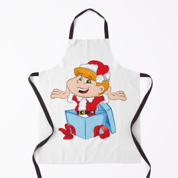 Artikelvorschau, Kind als Weihnachtsmann verkleidet, kommt aus einer Geschenkbox. Ideal für Werbematerial und institutionelle Weihnachten entworfen und verkauft von LucianoCosmo.