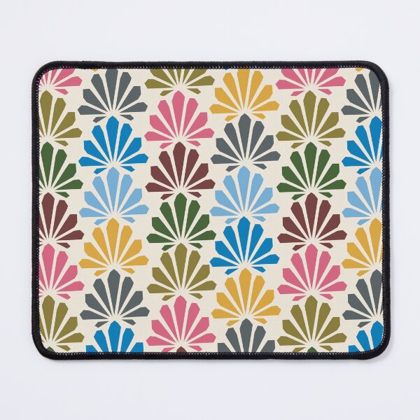 Item preview, "Mod Scallop Shells" Designer 1960s 1970s Seashell Classic Beach Retro Print designed and sold by victoriabdesign.