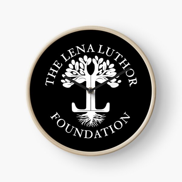 The Lena Luthor Foundation Logo (White) Clock