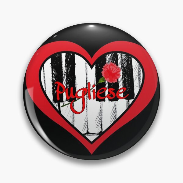 Item preview, I Heart Pugliese with Carnation and Piano Keys designed and sold by infinitetango.