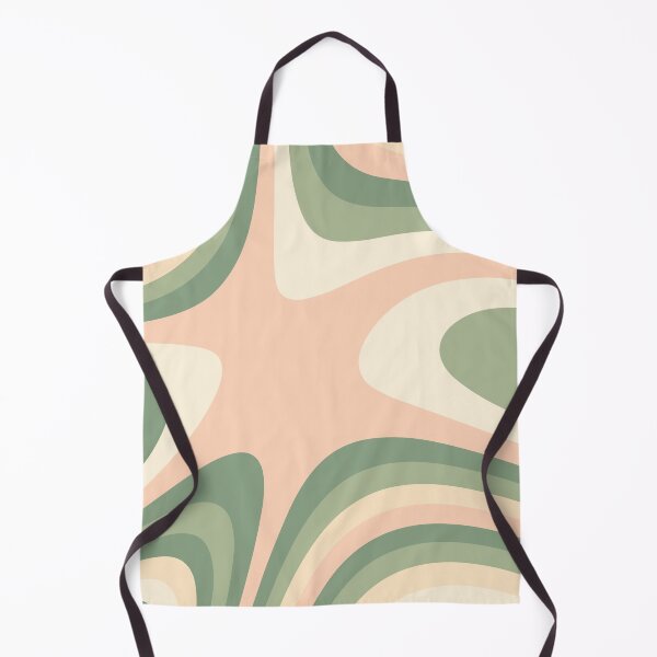Item preview, Olive Green, Peach and Cream Abstract Groovy Stripes designed and sold by patternsoup.