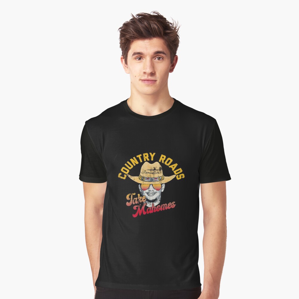 Patrick mahomes country roads take mahomes kansas city chiefs Mens Funny T- Shirt - ShirtsOwl Office