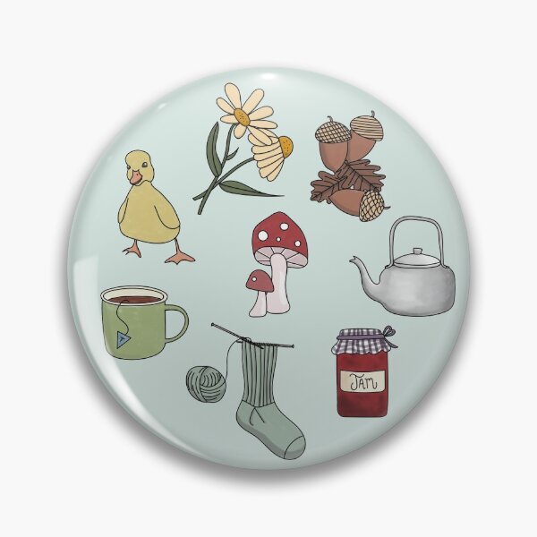Item preview, Cottagecore Starter Pack - Cottage Lifestyle Acorns, knitting, jam, duckling, daisy, kettle and enamel camping cup. designed and sold by Good-Find.