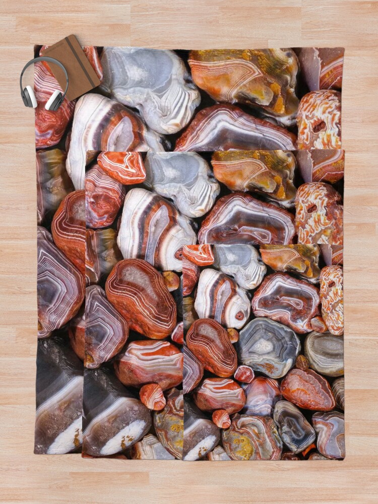Thumbnail 5 of 6, Throw Blanket, Lake Superior Agates designed and sold by Maddie4Real.