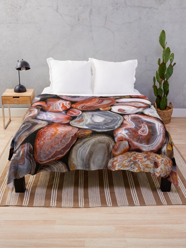 Thumbnail 1 of 6, Throw Blanket, Lake Superior Agates designed and sold by Maddie4Real.