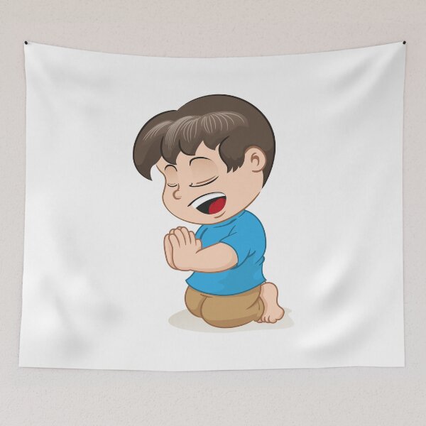 Item preview, Illustration of a child meditating and praying on my knees, philosophy religion. Ideal for institutional and religious materials designed and sold by LucianoCosmo.