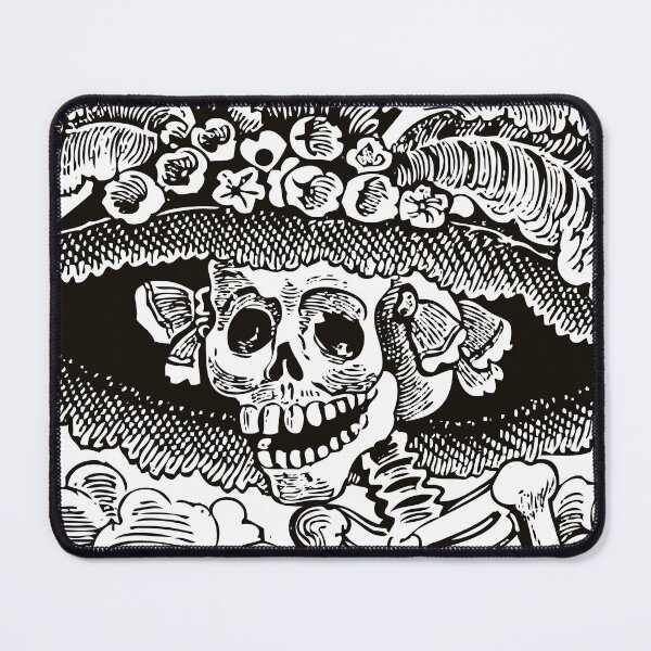 Calavera Catrina | Day of the Dead | Dia de los Muertos | Skulls and Skeletons | Vintage Skeletons | Black and White | Mouse Pad